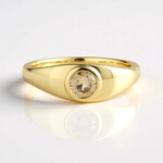 Anello in oro con Diamante Champagne I2