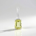 Ciondolo in argento con Quarzo Ouro Verde