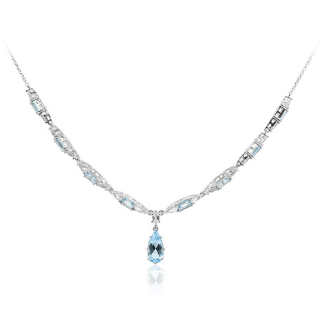 Collana in argento con Topazio Blu Cielo