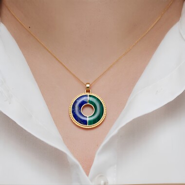 Zilveren hanger met een lapis lazuli