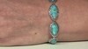 Zilveren armband met Blauwe Kingman Mohave Turkooisen (Jones Lee)