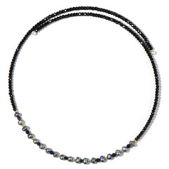 Collier ras du cou en acier et Perles de culture d’eau douce noires (Riya)
