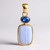 Pendentif en argent et Agate zonée bleue (Bali Barong)