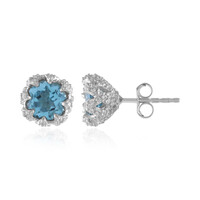 Swiss Blue Topaz Silver Earrings (de Melo)