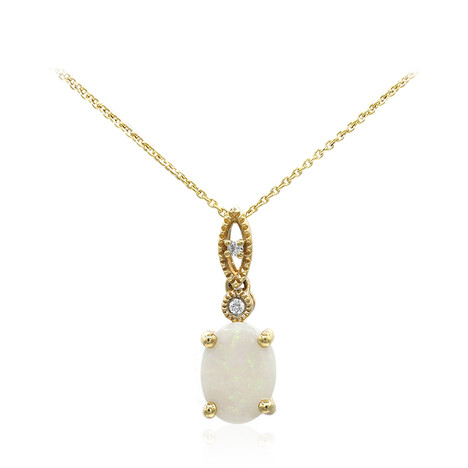 Collier en or et Opale blanche
