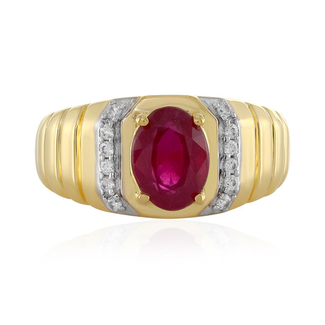 Zilveren ring met een Madagaskar Robijn