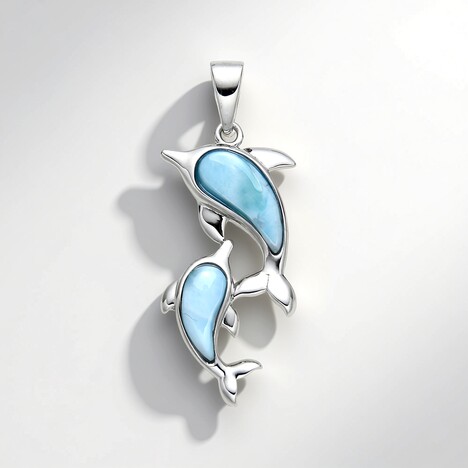 Pendentif en argent et Larimar