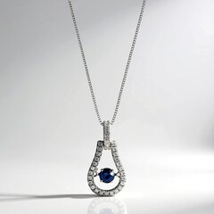 Collana in oro con Zaffiro Ceylon Blu