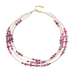 Mozambique Ruby Silver Necklace (Riya)