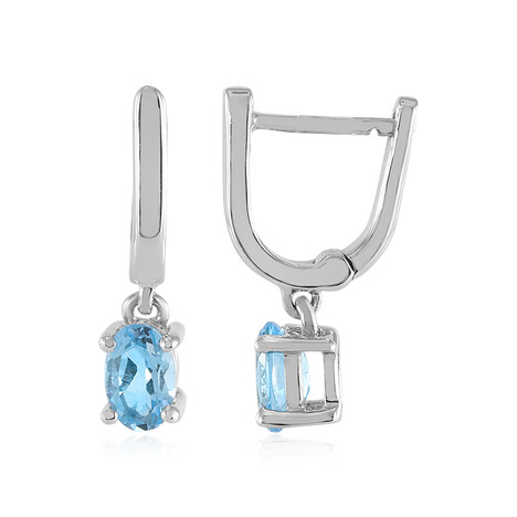 Schweizblauer Topas-Silberohrringe
