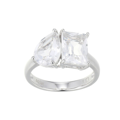 Bague en argent et Topaze blanche