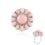 Zilveren ring met een roze opaal (de Melo Essence)