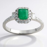 Anillo en oro con Esmeralda de Colombia (CIRARI)
