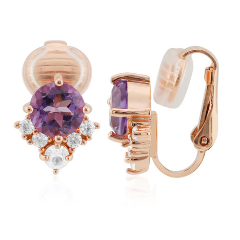 Amethyst-Silberohrclips