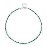 Zilveren halsketting met turkooisstenen