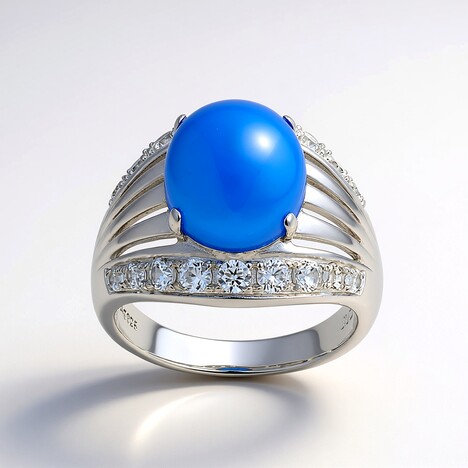 Anello in argento con Agata Blu