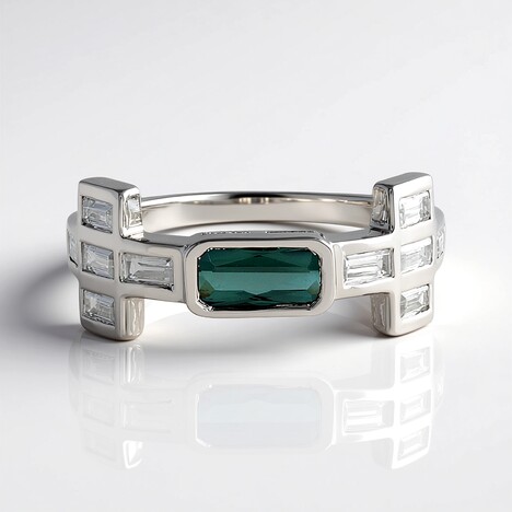 Anello in argento con Indicolite (Adela Silber)