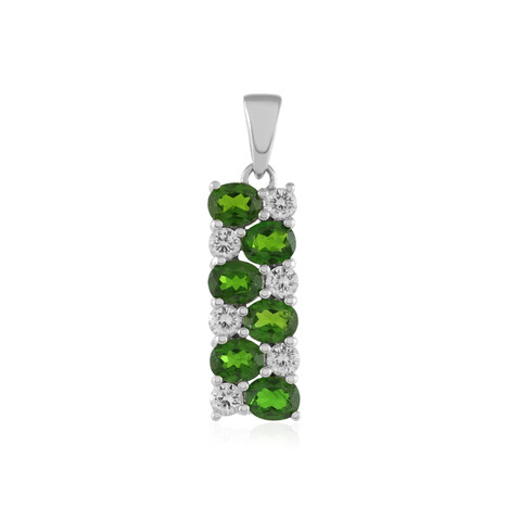 Pendentif en argent et Diopside de Russie