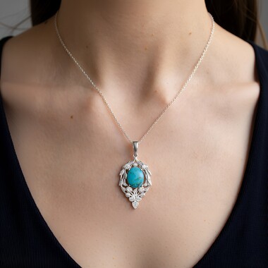 Ciondolo in argento con Turchese Kingman Mohave Blu