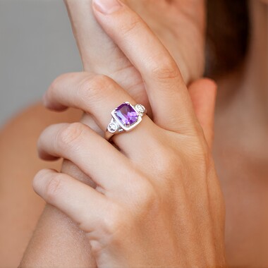 Lavendel-Amethyst-Silberring