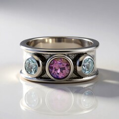 Anello in argento con Quarzo Mistico Rosa