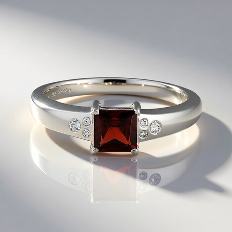Anello in argento con Granato d’India