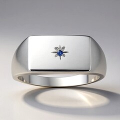 Anello in argento con Zaffiro Blu