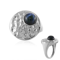 Bague en argent et Saphir étoilé bleu