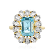 Anillo en plata con Topacio azul cielo