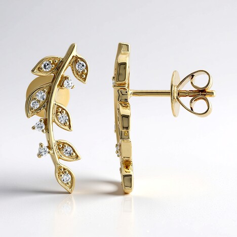 Orecchini in oro con Diamante I1 (H) (de Melo Gold)