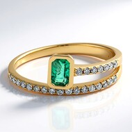 Gouden ring met een AAA Zambia smaragd (CIRARI)