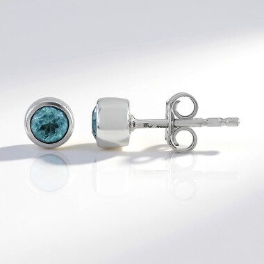 Pendientes en plata con Apatita azul