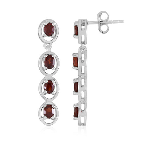 Mozambique Garnet Silver Earrings