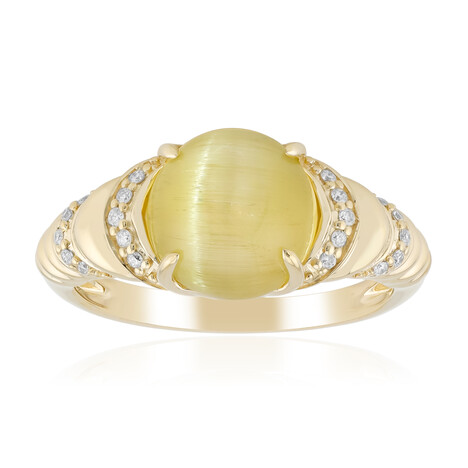 Gelber Danburit-Katzenauge-Goldring (de Melo)