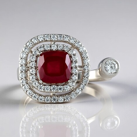 Anello in argento con Rubino del Madagascar (de Melo Essence)