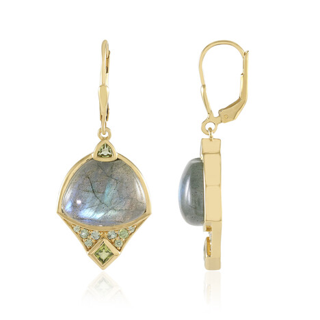 Orecchini in argento con Labradorite Verde Maniry (KM by Juwelo)