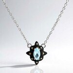 Collana in argento con Topazio Blu Cielo