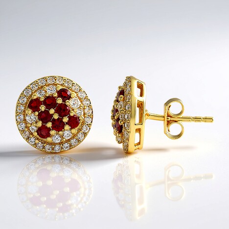 Orecchini in argento con Rubino Tanzania (Adela Silber)