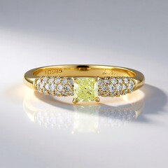 Anello in oro con Diamante Giallo SI1 (de Melo)