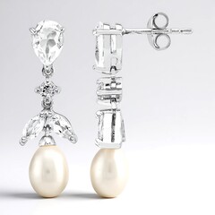 Orecchini in argento con Perla d'Acqua Dolce Bianca