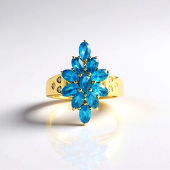 Anello in argento con Apatite Blu Neon