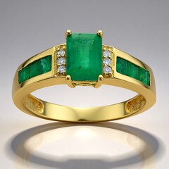 Anello in oro con Smeraldo Zambia AAA