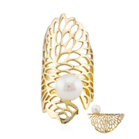 Anello in argento con Perla d'Acqua Dolce Bianca (TPC)