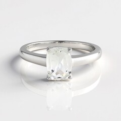 Anello in argento con Topazio Bianco