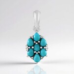 Ciondolo in argento con Turchese Kingman (Faszination Türkis)