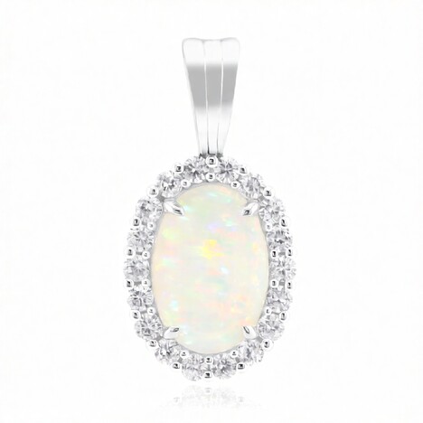 Ciondolo in oro con Opale Bianco Brasiliano