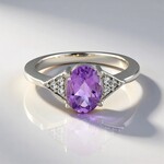 Bague en argent et Améthyste d'Uruguay