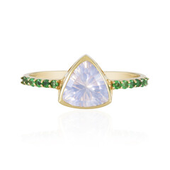 Anillo en plata con Cuarzo azul lunar