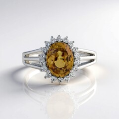 Anello in argento con Zircone Giallo