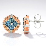 Orecchini in argento con Zaffiro Petrolio (Gems en Vogue)